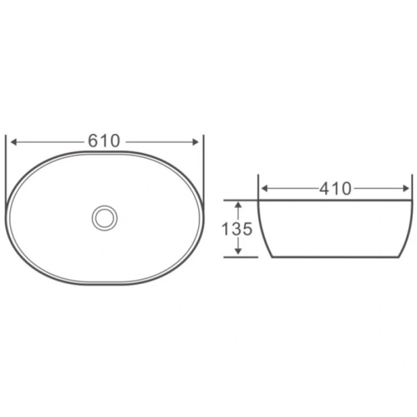 раковина накладная belbagno 61 bb1348, белая