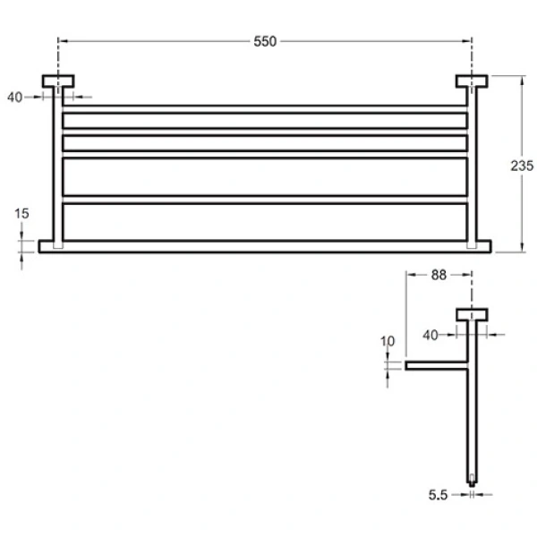 Полка для полотенец Jacob Delafon Mecanique E77882-CP, хром
