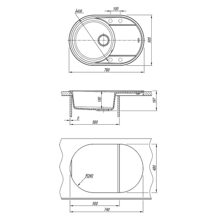 кухонная мойка lemark lacha 720 9910055 антрацит