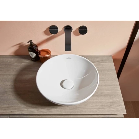 раковина villeroy & boch loop & friends 4a450001 накладная, ø38 см, альпийский белый
