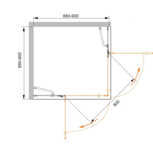 душевой уголок cezares bergamo 90x90 прозрачное стекло bergamo-w-a-2-90-c-cr