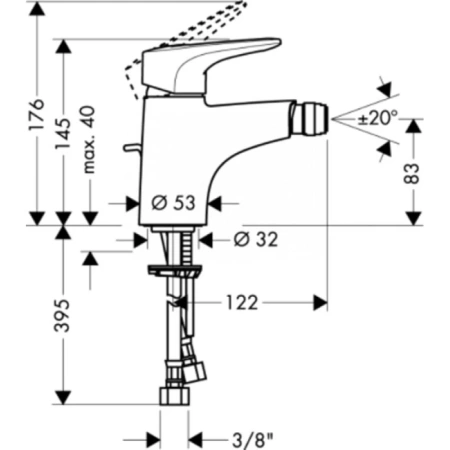 hansgrohe metropol e 14270000 смеситель для биде