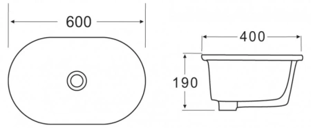 раковина накладная belbagno 60 см bb1004