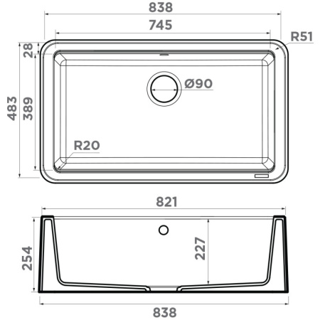 кухонная мойка tetogranit omoikiri tarento 83-wh белый 4993177