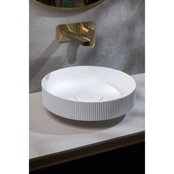 раковина-чаша boheme sole corian matt white 801-r-mw 40x40 см, накладная, белый матовый