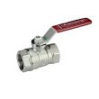 Кран шаровой, R250D, 3/4", ВВ, ручка-рычаг красный цвет хромированный