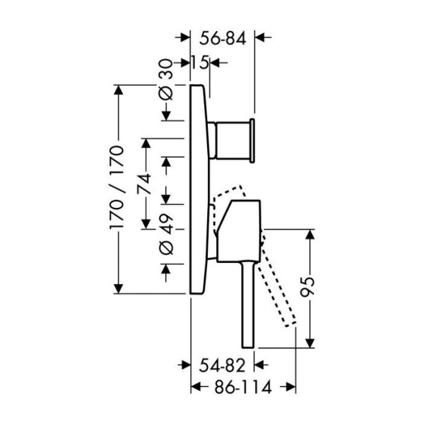 смеситель для ванны axor starck 10418000