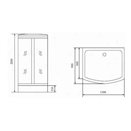 душевая кабина timo comfort 120х90 t-8815f с гидромассажем