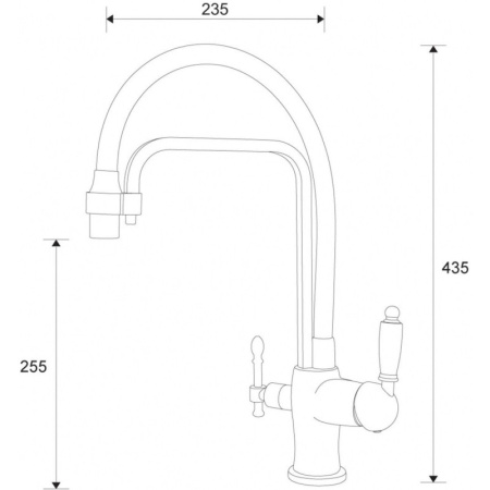 смеситель для кухни zorg zr 342-6 yf black под фильтр