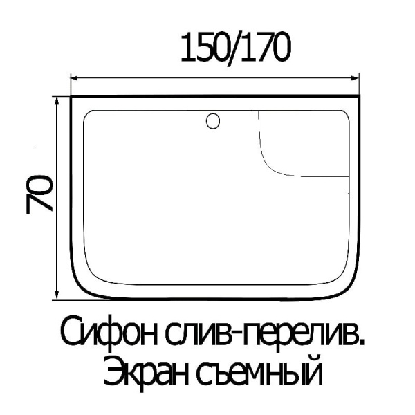 акриловая ванна wemor sena 170x70x55 s 10000001808 белая