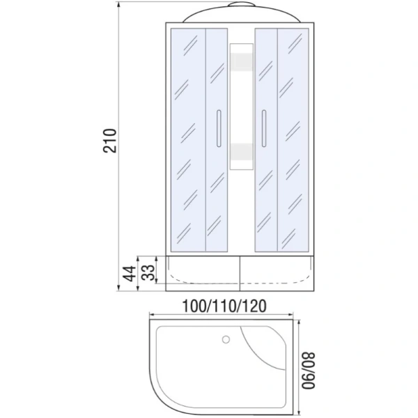 душевая кабина river nara 120x80x46 мт r 10000002823 профиль матовый хром задняя стенка белая
