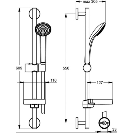 душевой гарнитур ideal standard idealrain b9501aa