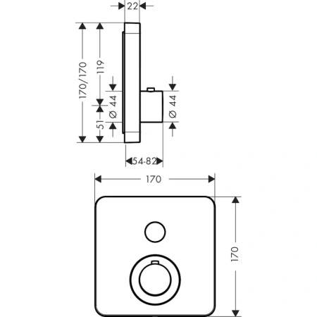 термостат для душа axor showerselect 36705000