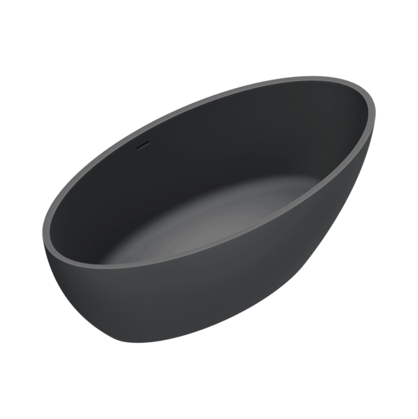 ванна catalano solid 7239010022 из искуственного камня, отдельностоящая, 165x80 см, solidtech, черная матовая