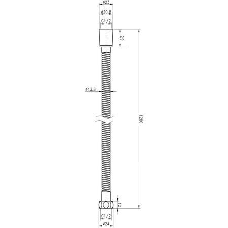 душевой шланг 120 cezares czr-fmm-120-nop