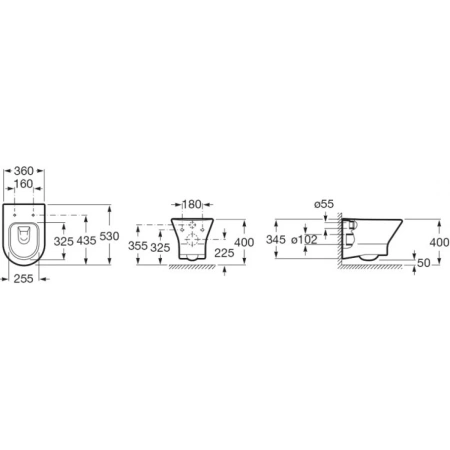 унитаз подвесной roca leon zru9307612 безободковый, белый