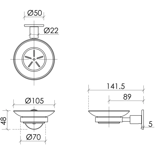 Мыльница Sancos Base SC9031GG настенная, вороненая сталь