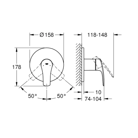 смеситель для душа grohe eurosmart 24042003