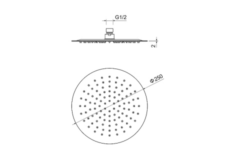 верхний душ aquatek aq2073bg цвет золото шлифованное
