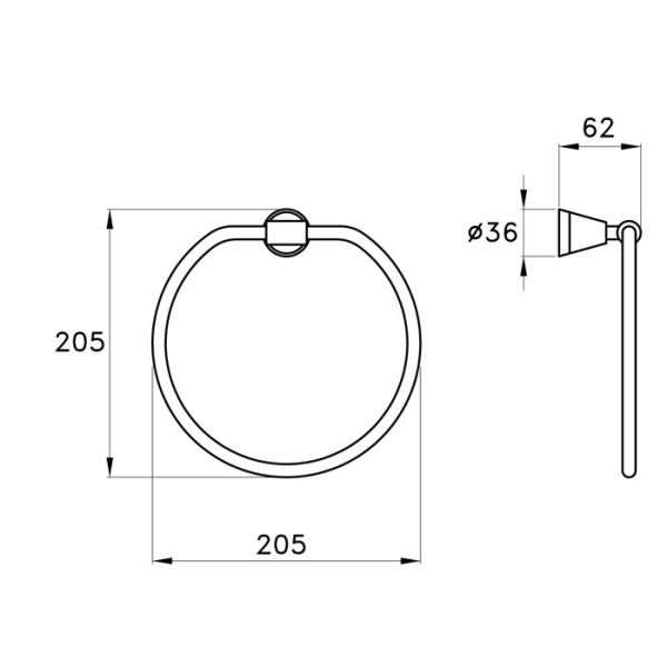 Полотенцедержатель Stella 130 CT 10003 CR00