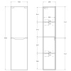 шкаф подвесной, с двумя распашными дверцами belbagno fly-marino-1500-2a-sc-rn-p-l, цвет rovere nature