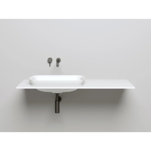 раковина salini marea 02 1802202m полувстраиваемая, 59.8x39.8 см, из искусственного камня s-stone, белая матовый