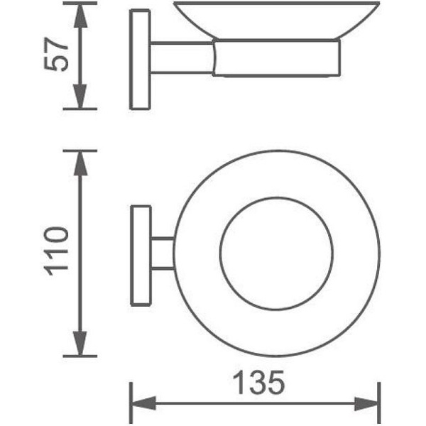 Мыльница Aquanet 4585MB 00241913, подвесная, цвет черный матовый