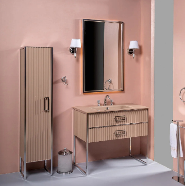 зеркало boheme armadi art monaco 70 566-cpcr с подсветкой капучино глянец хром