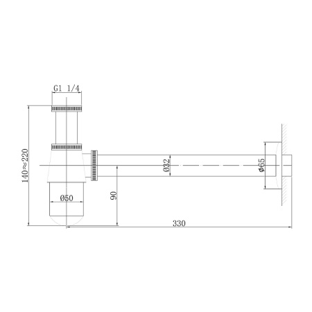 сифон abber af0032ng для раковины, никель