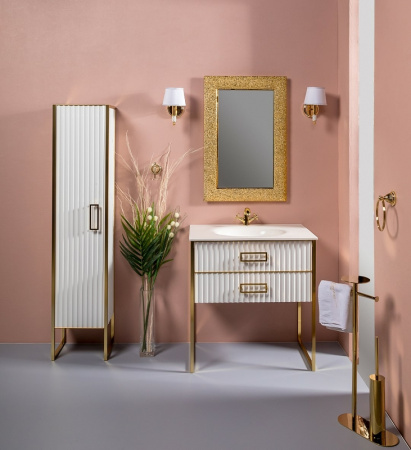 тумба под раковину boheme armadi art monaco 80 866-080-wg белый глянец золото