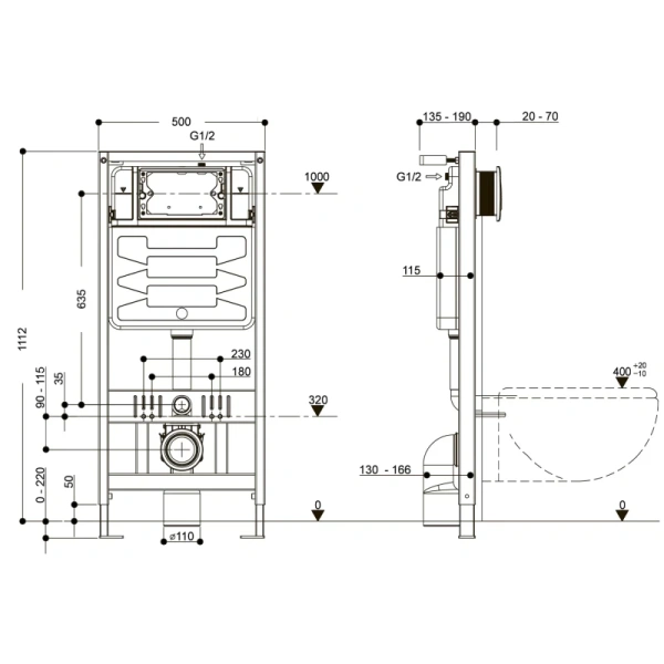 инсталляция для унитаза aqueduto tecnica tec01