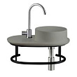 Раковина подвесная 50х30 см AeT Curvy L503T0RSV0130 чаша справа, цвет светло-серый матовый