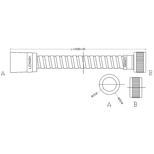 душевой шланг lemark le8042p хром серый