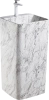Раковина SantiLine SL-4005MM, напольная, 42x41 см, моноблок, цвет серый матовый, под мрамор