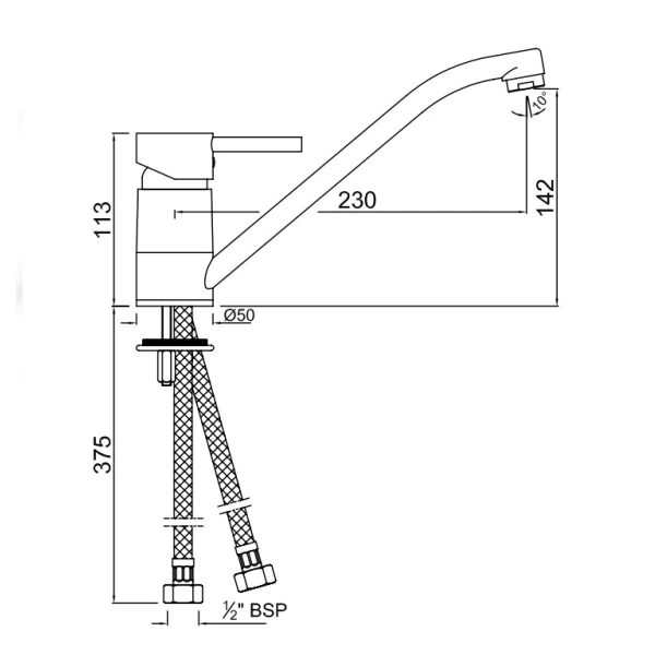 смеситель для кухни jaquar florentine flr-chr-5173b