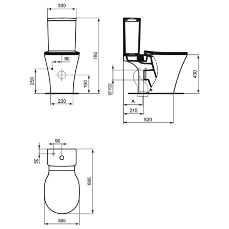 унитаз компакт ideal standard connect air e009701 без бачка и сиденья