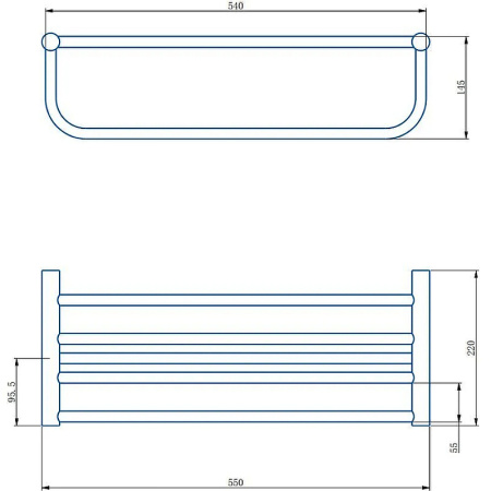 полка для полотенец haiba hb8424-4 цвет бронза