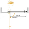 душевая дверь 90-100 cezares slider-b-1-90/100-br-nero бронза