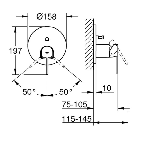 смеситель для ванны grohe plus 24060dc3