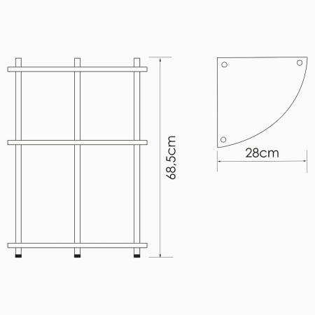 напольная стеклянная полка wasserkraft k-4133 цвет хром