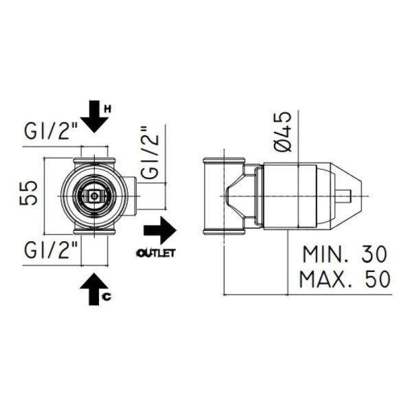 скрытая часть paffoni inc01035cr