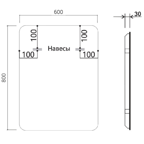 зеркало 60х80 см vincea vlm-3vc600-2