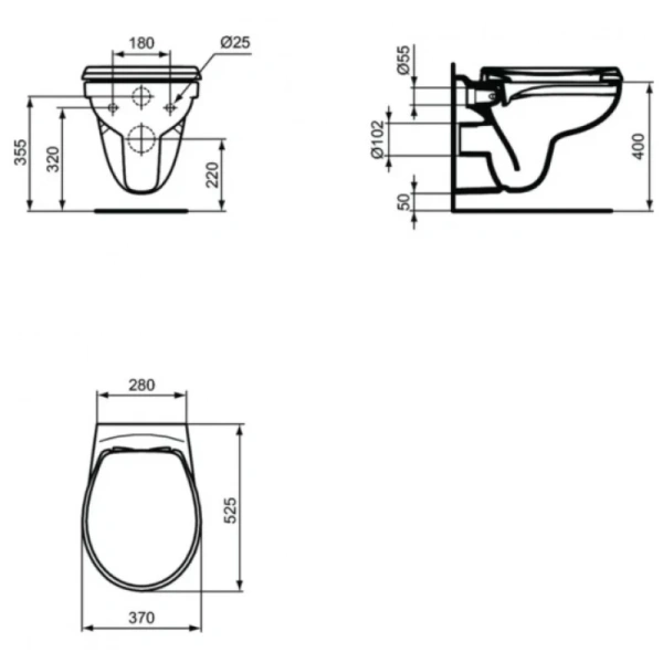 унитаз подвесной ideal standard eurovit k881201 безободковый