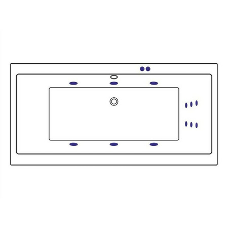 акриловая ванна excellent pryzmat 200x90 "line" цвет хром