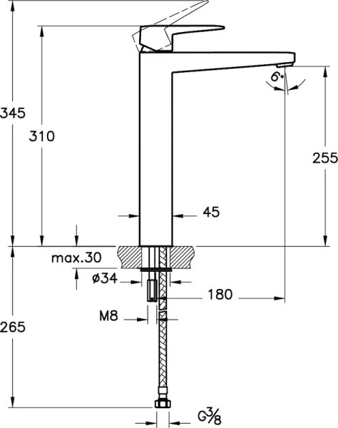 смеситель для раковины vitra root square a4273336exp черный