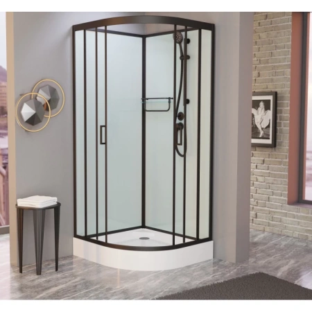 душевая кабина 110x110x215 см frank f410 black 140044 прозрачное