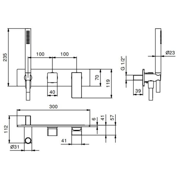 смеситель для душа fantini mint 34 02 f784b
