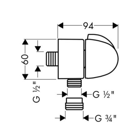 шланговое подключение hansgrohe fixfit stop 27452000