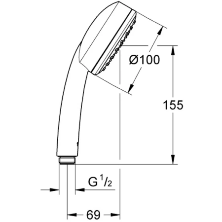 ручной душ 100 мм grohe new tempesta cosmopolitan 26082002