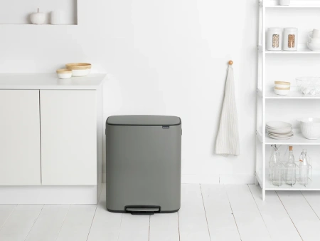 мусорное ведро brabantia bo pedal bin 211348 60 л, серое